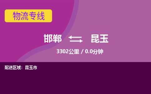 邯郸到昆玉物流公司-邯郸到昆玉货运专线