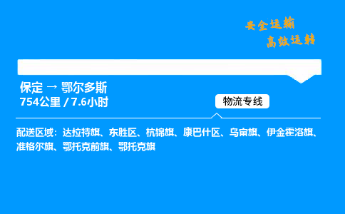 保定到鄂尔多斯物流公司-保定到鄂尔多斯物流专线