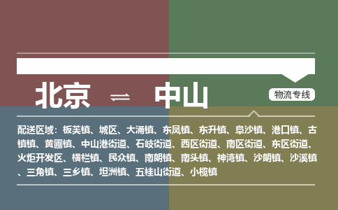 北京到中山物流公司-广东专线不随意加价「省时省心」