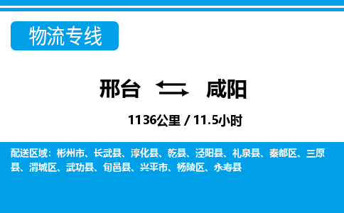 邢台到咸阳物流公司-陕西专线快速准时「全境直达」